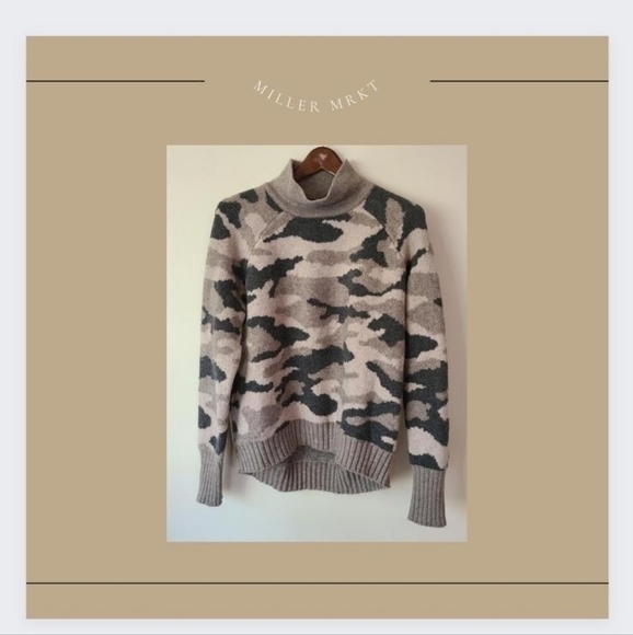 Christian Siriano New York Chunky Military Style Camouflage Wool Blend Sweater - Picture 1 of 6